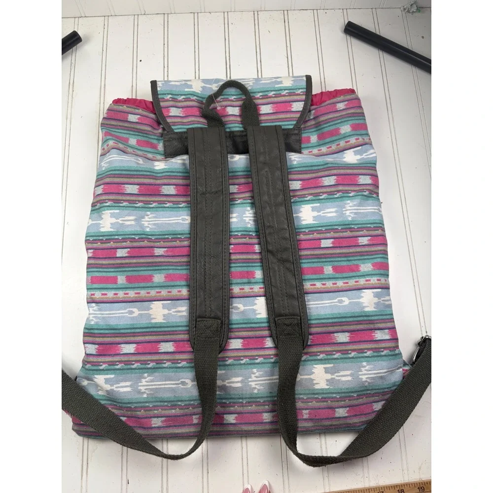 Candies Vintage Y2K Pink Blue Aztec Boho Festival Hippie Rucksack Bag
